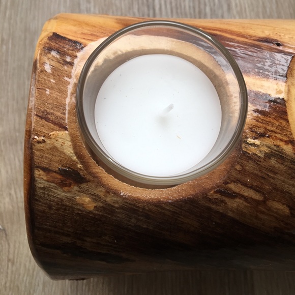 Aspen Wood Triple Candle Holder - Picture 4 of 8